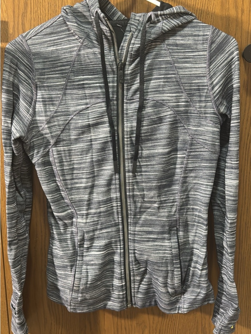 lululemon athletica Gray Striped Full-Zip Hooded Jacket